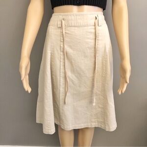 Dalia Collection Cream Beige Earthy Minimalist Boho Midi A Line Skirt. XL 12